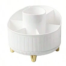 1 件 360° 旋转桌面收纳盒、笔筒、化妆品收纳盒、桌面储物架、浴室储物盒、办公用品架、分类收纳盒。文具收纳工具、圣诞节/万圣节礼物 - 彩色 - 查看 10