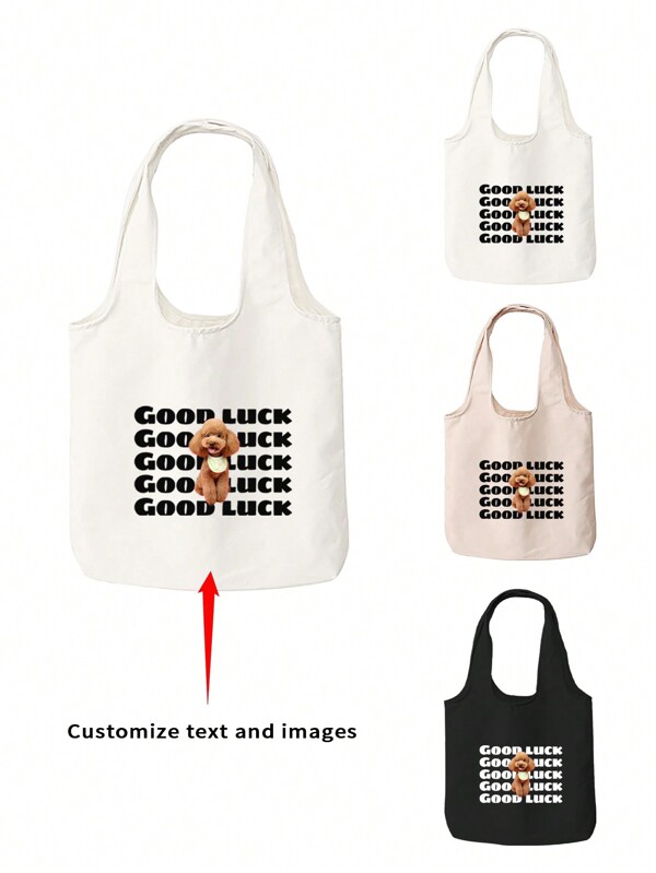 1 Stück Hund Grafik Segeltuch Tragetasche, Kosmetiktasche, bedruckbares Design, einfache und modische Handtasche, beidseitiger Muster und personalisierbare Taschen für Damen, Brief, tragbar, multifunktional, vielseitig, großvolumig, funktional, praktisch, für alle Zwecke, süß, niedlich, schlicht, Urlaubs-Vibe/Ferien, minimalistisch, personalisiert, einzigartig, individualisiert, personalisierte Geschenke für Frauen, große Tragetasche, Reisetasche, ideale Geschenke für Frauen, Rookies & Büromenschen, Freundinnen, für Mädchen, für Jahrestage, für Feiertage/Urlaub, für draußen/Ausflüge/Reisen/Wandern/Stadion/Sport/Bergsteigen, für /Pendeln/Arbeit/Büro, für Abschluss, für Hochzeiten