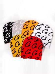 1pc Men's Letter C Constellation Print Jacquard Knitted Cap, Fashion Multi-Color Unisex Acrylic Beanie Hat, Fashion Streetwear Warm Winter Accessory Fall Outfit