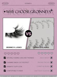 GROINNEYA 9对半睫毛透明带状睫毛猫眼假睫毛短款柔软3d仿貂毛睫毛柔软自然妆容（BP06）条状睫毛，睫毛，睫毛，假睫毛