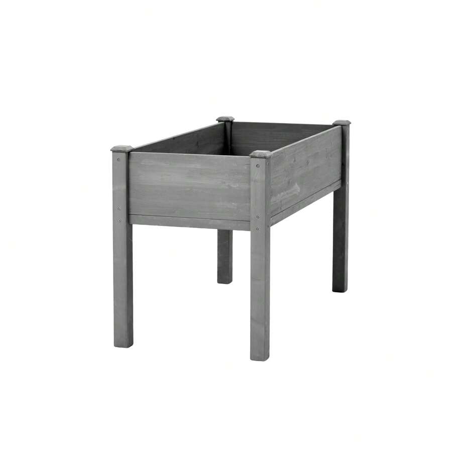 Elevated Wooden Raised Garden Bed 48x24x30 Inch For Outdoor Plants