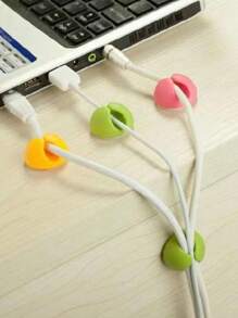 6/10/15 件线夹，多色圣诞设计桌面收纳架，适用于充电线、耳机、办公室/床边墙壁线夹 - 彩色 - 查看 9