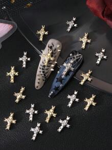 10/20/50 件复古暗黑哥特式骷髅和金属耳钉、指甲水钻、朋克风格美甲装饰、Y2K 金属指甲宝石、DIY 美甲配件 - 彩色 - 查看 2