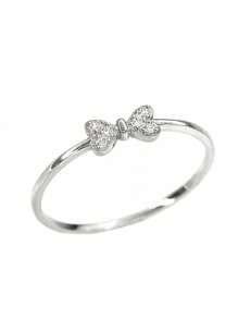 BALMORA 1pc Minimalist Couple Ring, 925 Sterling Silver, Delicate Zirconia Bowknot Ring, Lightweight & Luxurious Japanese Style