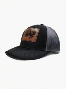 1pc Rooster Embroidered Mesh Baseball Cap, Countryside Style Fashion Outdoor Sports Casual Hat Accessory