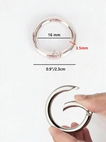 金属圆形弹簧扣可打开钥匙扣包包挂钩狗链扣配件 - 銀色 - 查看 3