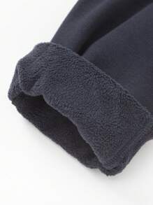 Balabala 2024 年冬季男童羊毛慢跑保暖运动裤，适合幼儿和儿童 - 深藍 - 查看 8