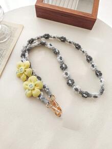 波西米亚雏菊编织挂绳手机链，可爱花朵斜挎手机挂绳，长款手工编织雏菊花手机挂绳，送给母亲、家人、朋友、生日、节日的时尚流行礼物手机挂饰 - 彩色 - 查看 25