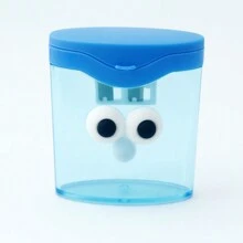 Funny Cartoon Big Eyes Students Pencil Sharpener, Flip Cover Dual Hole Handheld Pencil Sharpener With Waste Container, Multi-Function Creative Cartoon Pencil Sharpener, Model 757A Back To School - Cartoon - View 10