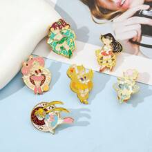 1/6 peças Moda e requintado desenho animado anime fofo marinheiro lua tsukino usagi, doce coelhinho metal distintivo esmalte broche acessórios, bolsa decoração
