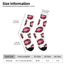 1 par de calcetines locos de estilo retro Harajuku hip hop novedoso y casual con estampado de '1' feliz y divertido