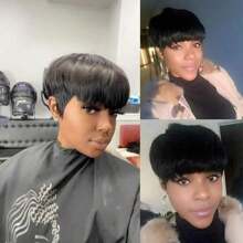 Pixie Cut Wig Human Hair Wigs For Women Short Layered Pixie Cut Wigs Full Machine Made Wigs Brazilian Virgin Human Hair Wigs For Women Glueless Wigs Nature Color
