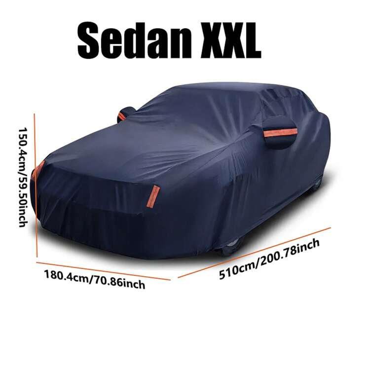 防水车罩，全天候保护，海军蓝色，防风，防紫外线，防尘，适用于汽车 - 藏蓝色 - 查看 21
