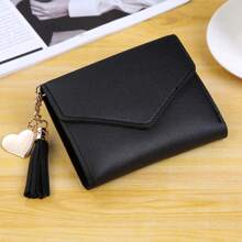 1/2/5pcs Personalized Heart-Shaped Tassel Wallet - Customized Text Women's Card Holder & ID Sleeve, Perfect Gift For Girlfriend - Multicolor - View 9