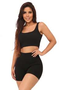 Women's Short Gym Fitness Shorts - BELA FAVORITA - PROMOTION - 黑色 - 查看 4