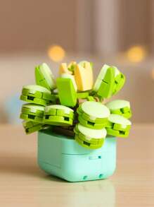 Diy Mini Blocks With Simulation Flower Pot Model For Adult Home Decor, Creative Eternal Life Plant Potting Blocks For Indoor Decoration, Creative Little Particle Plants Assembly Building Blocks Puzzle Toy, Birthday & Valentine's Day Gifts Room Decoration
