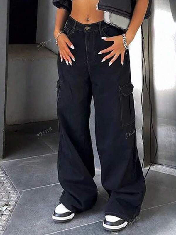 Women's American Streetwear Casual Denim Jeans