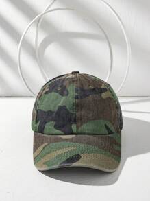1pc Unisex Washed Denim Camouflage Fashionable Baseball Cap