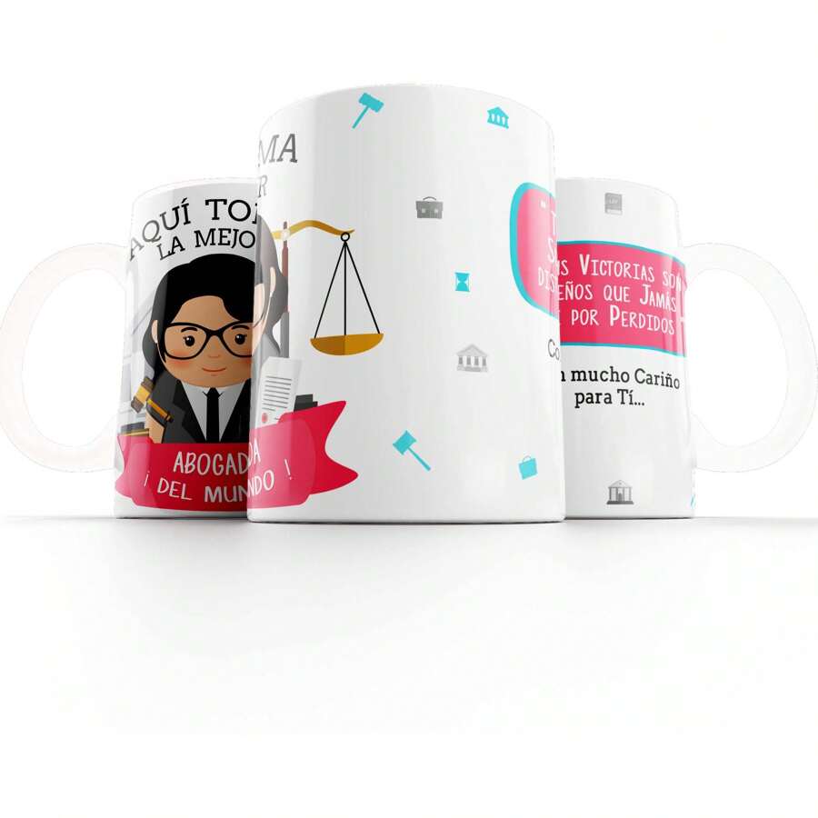 Taza "Aquí toma la mejor abogada" - Blanco - Ver 1