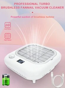 Máquina eléctrica y potente recolectora de polvo de uñas para manicura, aspiradora recargable para uñas, ventilador de succión de vacío de uñas actualizado y potente extractor de polvo, herramienta de manicura adecuada para equipos de salón de uñas, extracción de acrílico, esmalte en gel y extensiones de uñas - Blanco - Ver 3