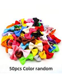 50/30/20pcs New Pet Bow Hairclips, Solid Color Assorted Cute Cat/Dog Hair Clips, Random Color