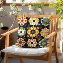 1 Vỏ gối in họa tiết hình học hoa Hồi giáo cổ điển, vải nhung đào một mặt, vỏ gối 45*45CM/18*18 inch phù hợp với ghế sofa tối giản hiện đại, trang trí phòng khách, trang trí tiệc, quà tặng - Nhiều màu - Xem 6