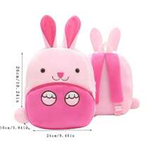 Customized Embroidered Name Cute Cartoon Zoo Animal Plush Backpack, Travel Bag (Pink Rabbit Backpack) - Pink - View 4