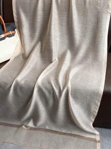 1pc Beige Scarf For Women, Warm Neck Wrap Shawl Suitable For Daily Outfit, Spring