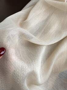 1pc Beige Scarf For Women, Warm Neck Wrap Shawl Suitable For Daily Outfit, Spring
