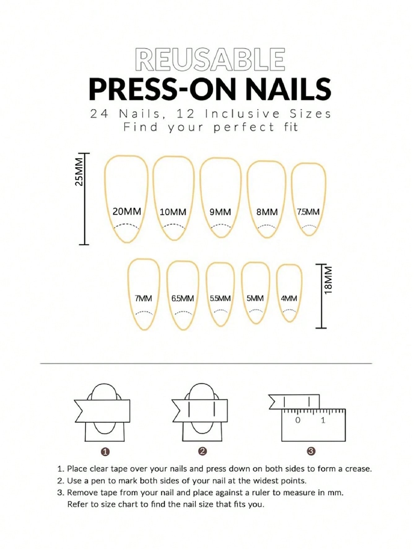 30 قطعة من بقع الأظافر الصناعية ذات الشكل اللوزي،...
