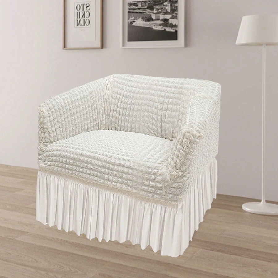 Rainaut Rainaut Couch Covers Armchair Stretch Slipcover Stretch Armchair Slipcover Sofa Couch Cover With Skirt, Sofa Protector Sofa Cover Slipcover Stretch Elastic Couch Furniture Protector Fit (Cream White, Small)[Best Gift For Family&Friends]