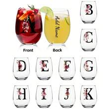 1 件玻璃蛋杯酒杯、水杯、咖啡杯、姓名定制、首字母定制、个性化玻璃杯、情人节、周年纪念礼物、生日礼物、送给家人和朋友的礼物、礼品杯、精致浪漫 - 自由選擇 - 查看 9