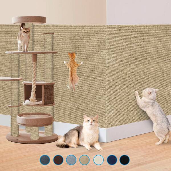 JAYFAN Cat Scratch Mat Furniture Protector,Cat Wall Stracther Cat Scratching Mat Self-Adhesive,Cat Carpet Remnants,Replacement Parts For Cat Tree,DIY Climbing Cat Scratcher