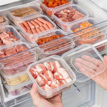 1/2/4pcs Food Storage Containers, Heat & Cold Resistant, Multi-Functional Leak-Proof Reusable Sealed Boxes With Lids, Suitable For Meats, Fruits, Vegetables, Kitchen Organization & Storage, Kitchenware, For Outdoor, Camping