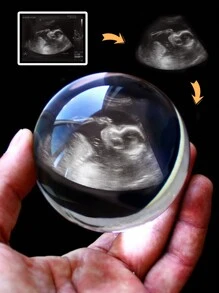 1 pieza Bola de cristal personalizada con foto de ecografía 3D, imagen de ecografía de bebé personalizada grabada en vidrio, multifuncional, secado rápido, impermeable, anti-moho, reutilizable, ornamental, linda, elegante, exquisita, adorable, ordenada, de alta calidad, moderna, personalizada, única, regalos ideales para él, regalos ideales para ella, cocina, comedor, baño, sala de estar, dormitorio, escuela, oficina, salón de té, hogar, jardín, impresión gráfica