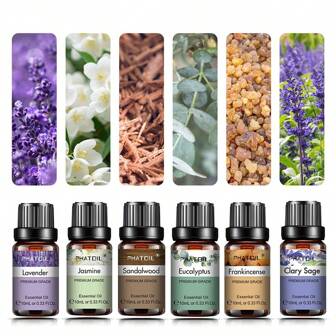 1pc 10ml/0.33fl.Oz Essential Oil For Soap And Candles Making, Diffusers,Humidifier,Aromatherapy ,Massage ,Bath Relaxation-Lavender Essential Oil,Vanilla Essential Oil,Peppermint Essential Oil,Eucalyptus Essential Oil