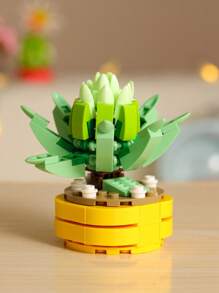 Diy Mini Blocks With Simulation Flower Pot Model For Adult Home Decor, Creative Eternal Life Plant Potting Blocks For Indoor Decoration, Creative Little Particle Plants Assembly Building Blocks Puzzle Toy, Birthday & Valentine's Day Gifts Room Decoration
