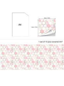 10 miếng * 7,8 inch * 7,8 inch Miếng dán tường hình thoi nhiều màu sắc hình học cho phòng khách, phòng ngủ, trang trí nhà cửa, phòng tắm, miếng dán chống nước bắn tung tóe, nhà bếp, miếng dán gạch chống dầu - Nhiều màu - Xem 5