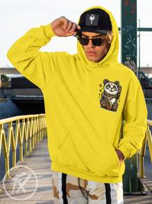 Panda Bear Streetwear Sweatshirt Over Take The Blessing Print Premium Cotton CANGURU 2296 Fluxo Fx - 黃色 - 查看 6