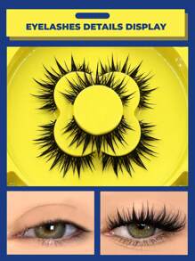 GROINNEYA 11对卡通动漫假睫毛，自然妆效，保湿轻盈，适合角色扮演妆容（HS01） - 黑色 - 查看 4