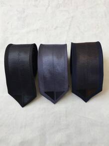 Men's 3D Slim Ties With Shine - màu đen - Xem 4