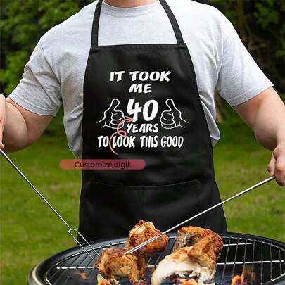 Personalized Custom 30th 40th 50th 60th 70th Birthday Gift It Took 30 40 50 60 70 Years To Look This Good BBQ Grill Cooking Baking Apron Mom Dad Friend Wife Husband Christmas Housewarming Present,Graphic Print