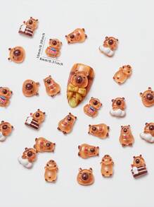 20pcs Resin Capybara Nail Art Decorations Nail Charms Cute Cartoon Nail Art Accessories Nail Art Supplies Nail Art Jewelry DIY Nail Gems