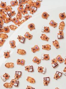 20pcs Resin Capybara Nail Art Decorations Nail Charms Cute Cartoon Nail Art Accessories Nail Art Supplies Nail Art Jewelry DIY Nail Gems