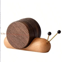 1pc Walnut Cartoon Snail Creative Tea Cup Mat Insulation Mat Solid Wood Tea Table Wooden Tea Mat Gift