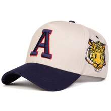 1pc Men Letter Embroidery Baseball Cap, Outdoor Fashion Trucker Hat, Sun-Protection, Casual, Suitable For Spring, Autumn Traveling, Beach Vacation