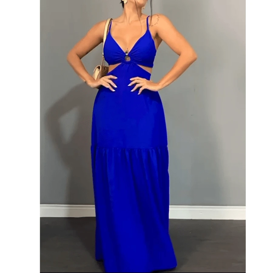 Women's Long Dress Long Wedding Party Dresses Elegant Bridesmaid Casual - 藍色 - 查看 1