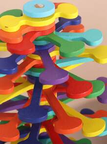 1 Piece Wooden Lollipop Toy Decorations, Sensory Magic Rotationg Observing Colorful Toys - 彩色 - 查看 6