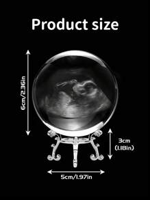 1 pieza Bola de cristal personalizada con foto de ecografía 3D, imagen de ecografía de bebé personalizada grabada en vidrio, multifuncional, secado rápido, impermeable, anti-moho, reutilizable, ornamental, linda, elegante, exquisita, adorable, ordenada, de alta calidad, moderna, personalizada, única, regalos ideales para él, regalos ideales para ella, cocina, comedor, baño, sala de estar, dormitorio, escuela, oficina, salón de té, hogar, jardín, impresión gráfica