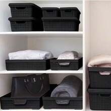Organizer Box With Lid Kit Of 5 Sturdy Stackable Multipurpose Boxes Jute  Utilities Line - 綠色 - 查看 5